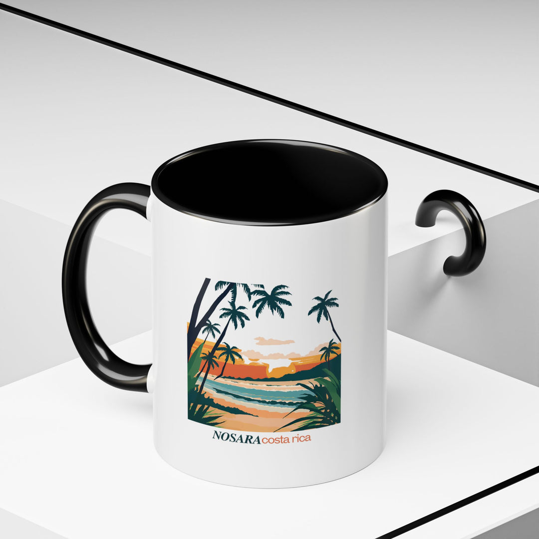 Celebrate your love for Nosara Costa Rica with this artistic ceramic mug. Featuring vibrant and detailed artwork, it is microwave and dishwasher safe, making it ideal for daily use or as a meaningful gift for travelers and nature lovers.