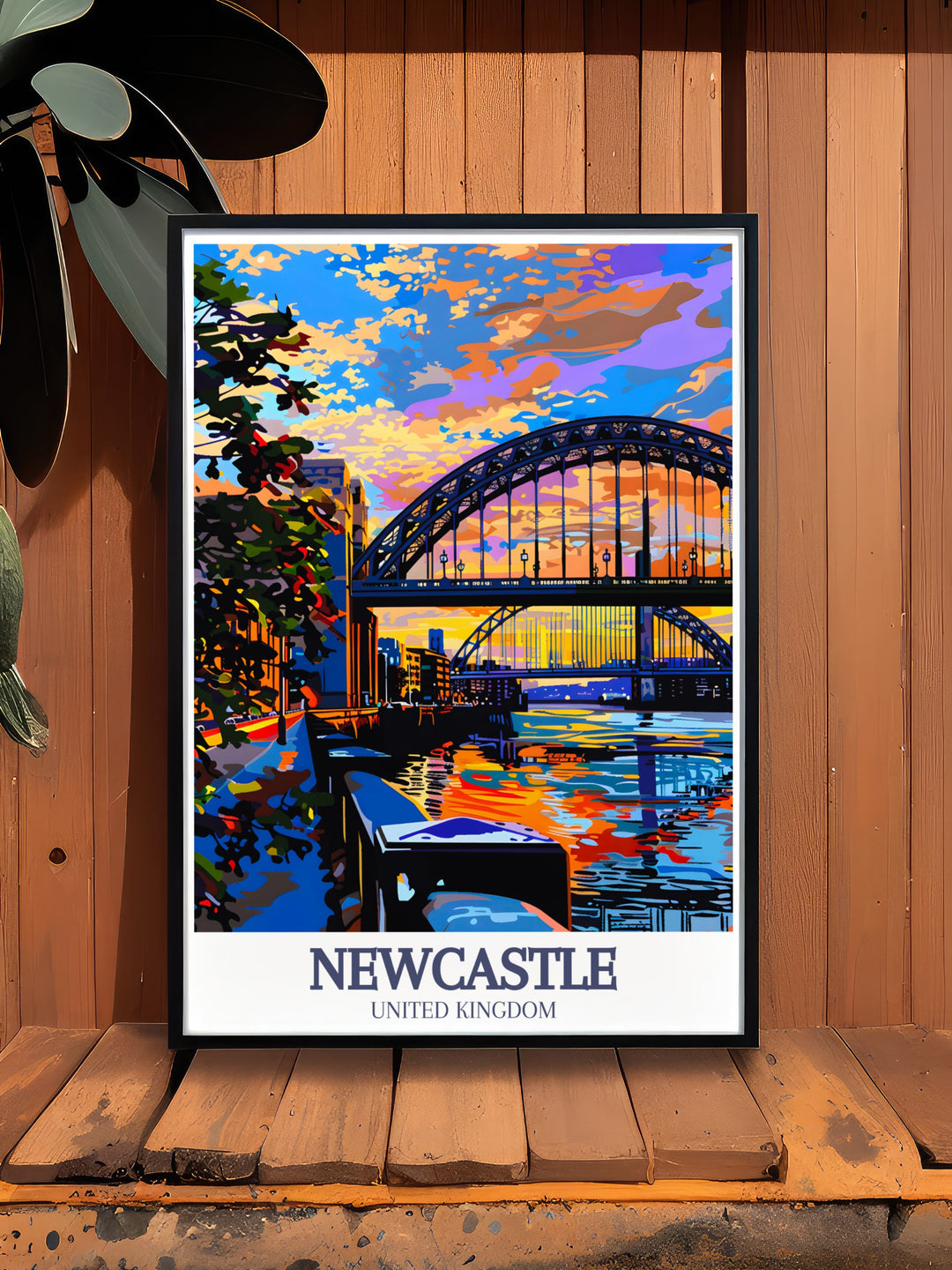 The Newcastle art print offers a beautiful depiction of the Tyne Bridge and Quayside District. Ideal for lovers of UK travel art, this canvas art combines modern design with historical significance. A perfect choice for those looking to adorn their walls with UK wall art and add character to any space.