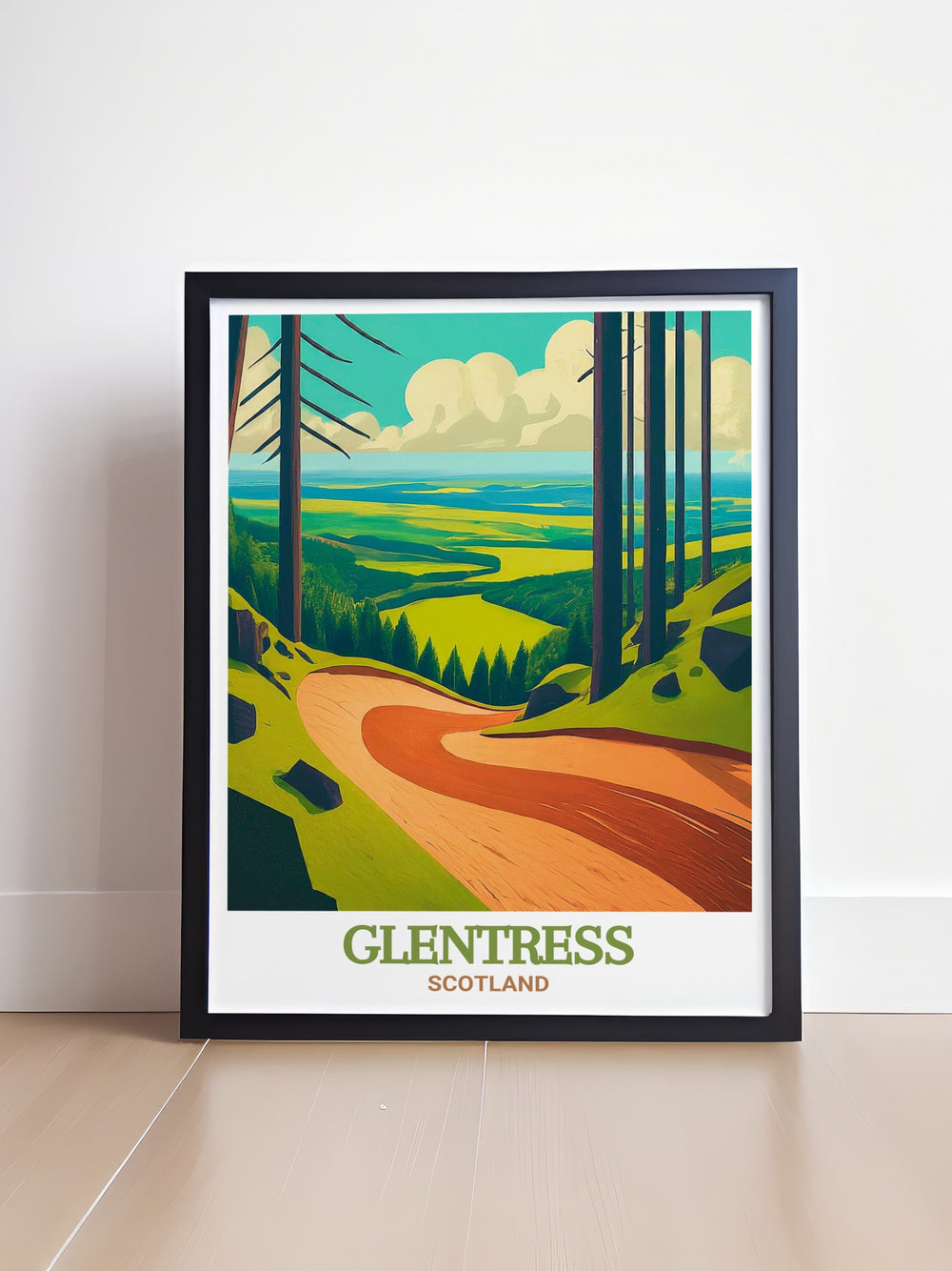 Glentress Mountain Bike Trails wall art highlighting the famous Glentress Bike Park and the beauty of Scotland this elegant framed print is ideal for mountain biking lovers looking to bring a touch of adventure and nature into their living room or office