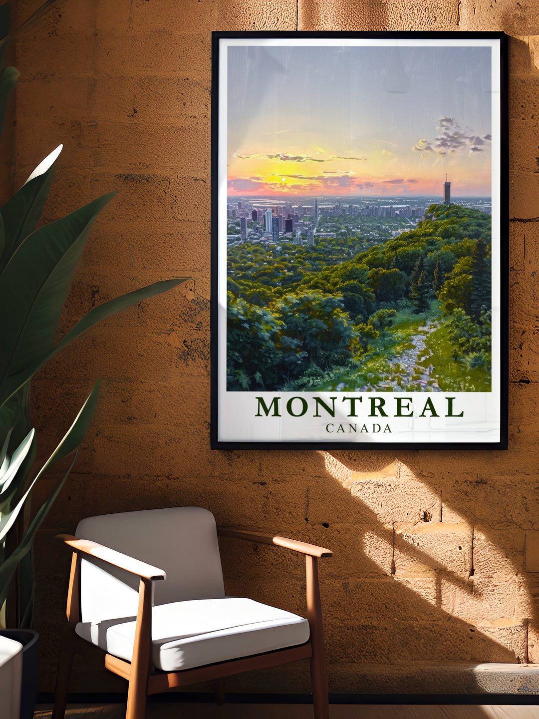 Canada Wall Print of Montreals Mount Royal, showcasing the lush greenery and iconic cityscape. Perfect for fans of Canadian landmarks or those looking to bring a piece of Montreal home.