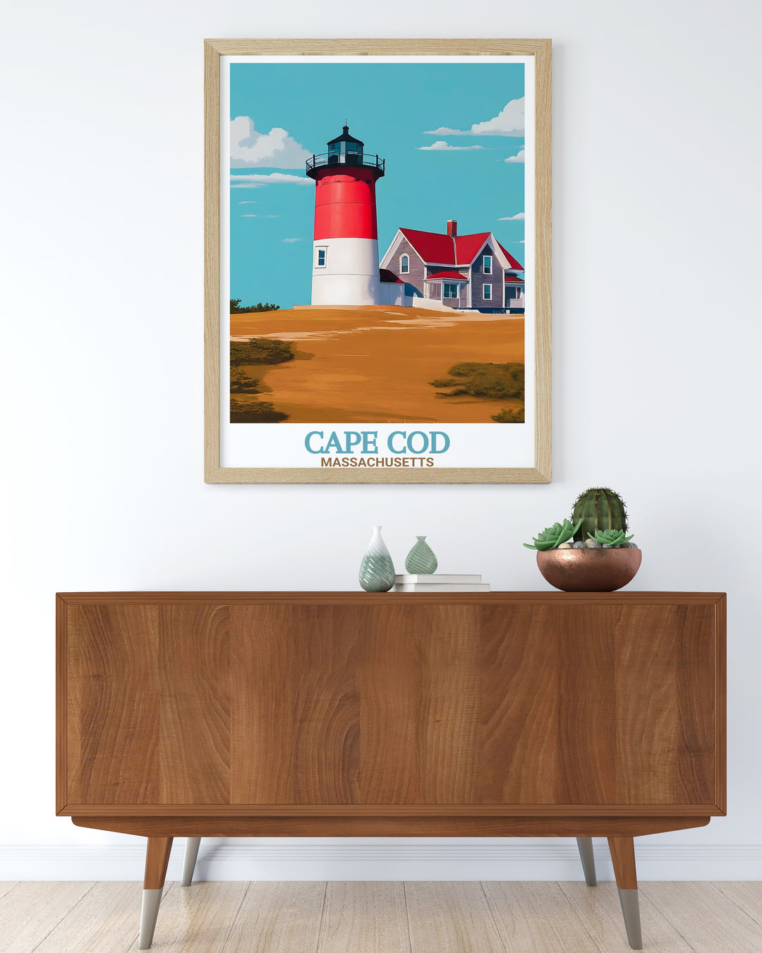 Nauset Lighthouse, captured in this Cape Cod wall art, offers a timeless view of one of Massachusetts most famous landmarks. This artwork makes a striking addition to any living room, office, or bedroom.