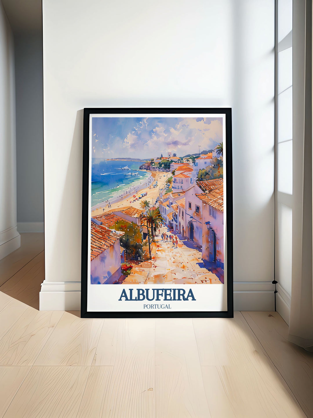 Stunning wall art featuring Praia da Oura in Albufeira, Portugal, showcasing the serene beauty and golden sands of this popular beach.