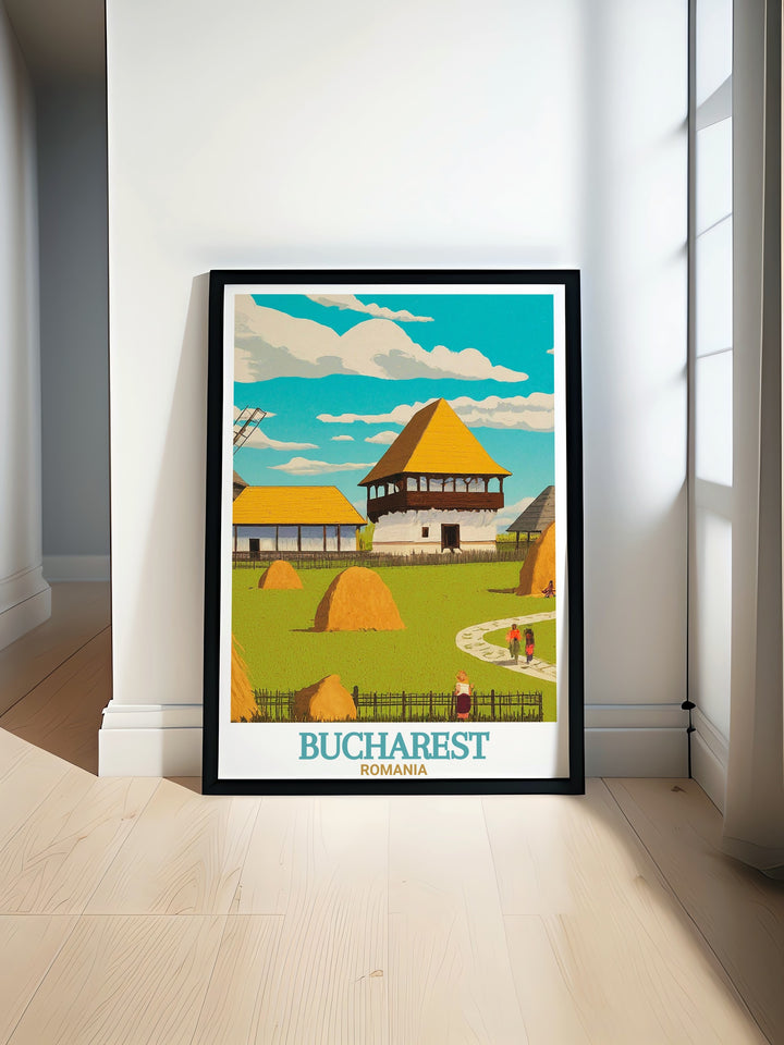 This Bucharest wall print captures the elegance of the Village Museum, a landmark that preserves Romanias rural traditions. Perfect for anyone who has visited or dreams of visiting Romania, this travel art brings the countrys history into your home.