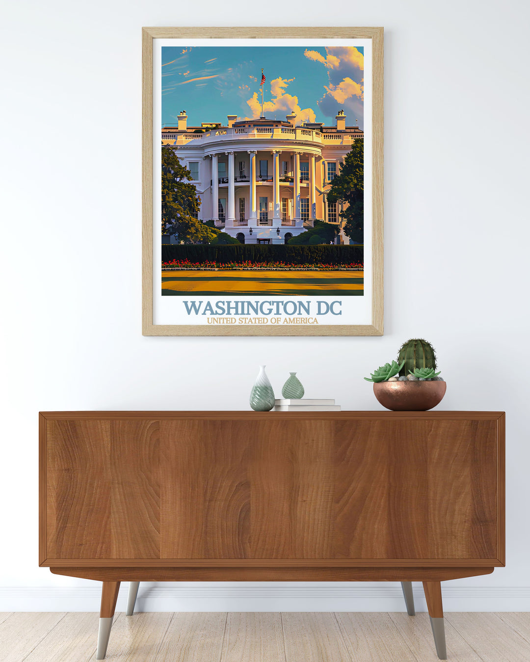 The White House framed prints showcasing the historic landmark in stunning detail. Perfect for adding a touch of elegance to your home decor. This Washington DC travel print is a thoughtful gift for any occasion including Fathers Day and Mothers Day.