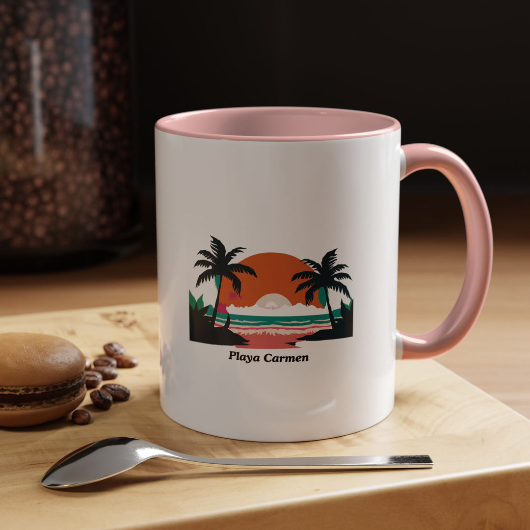 A vibrant Playa del Carmen Mug featuring artistic designs that celebrate the tropical charm and natural beauty of Playa del Carmen. This dishwasher-safe ceramic mug is ideal for everyday use or gifting.