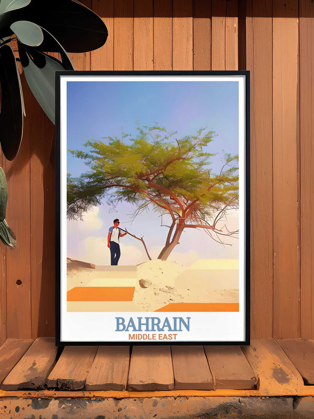 Captivating Bahrain Souvenir print of the Tree of Life bringing the charm and allure of Bahrain into your living space with a beautifully designed piece of art.