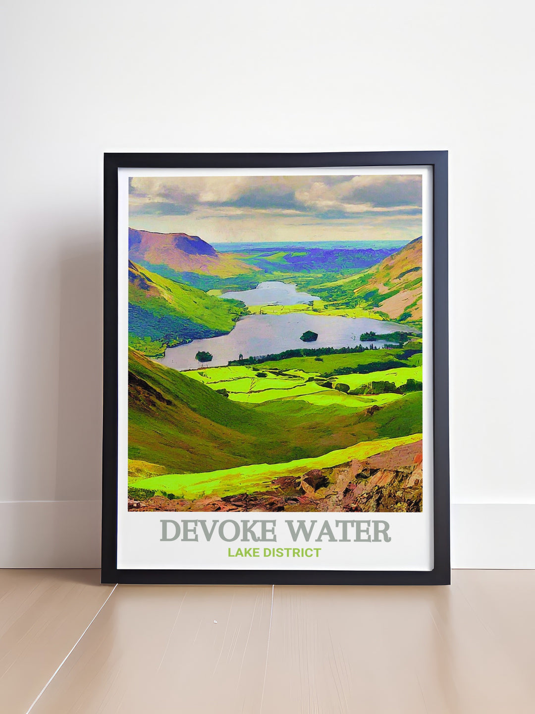 Capture the tranquility of Devoke Water with this stunning travel print, highlighting the serene beauty of the Lake Districts hidden gem. Ideal for nature lovers, this artwork brings the peaceful reflection of Cumbrias waters into your home decor.