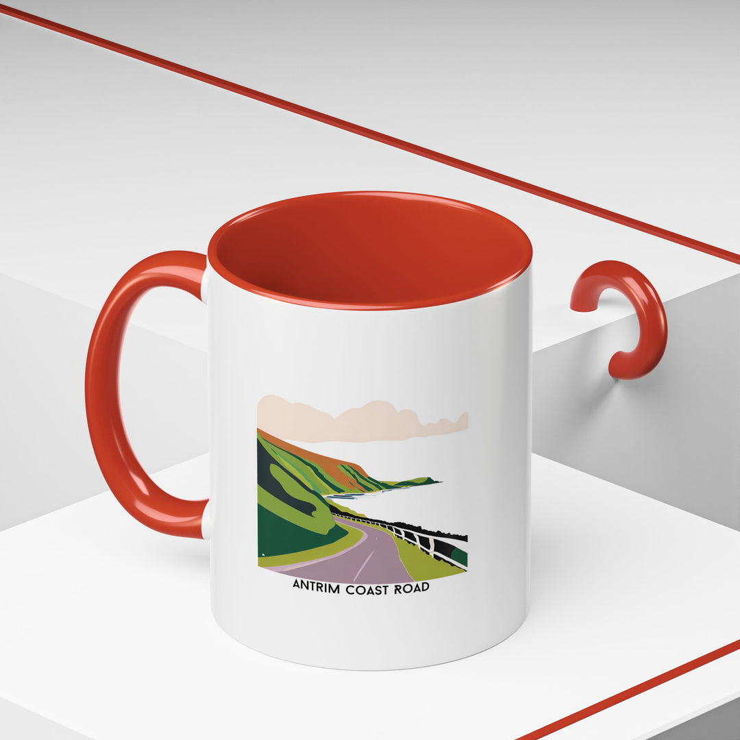 Celebrate the Antrim Coast Road with this stunning ceramic mug featuring bold and vibrant artwork. Dishwasher safe for easy care, this mug is ideal for coffee lovers and serves as a meaningful souvenir for Irish travel enthusiasts.