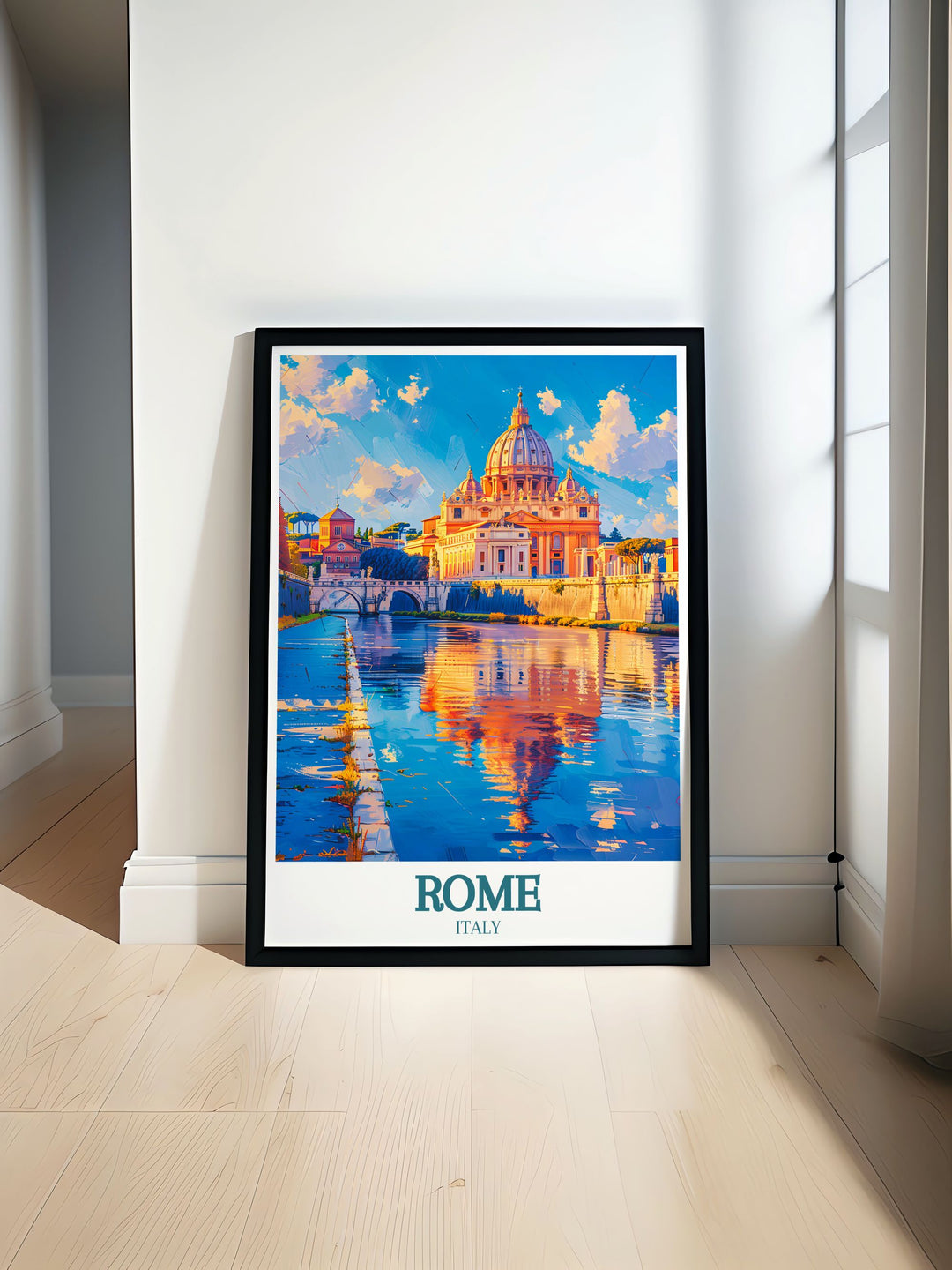Stunning black and white Rome print featuring St Basilica Vatican City perfect for home decor and gifts including anniversaries birthdays and Christmas adding a touch of elegance to any space with fine line details and timeless appeal.