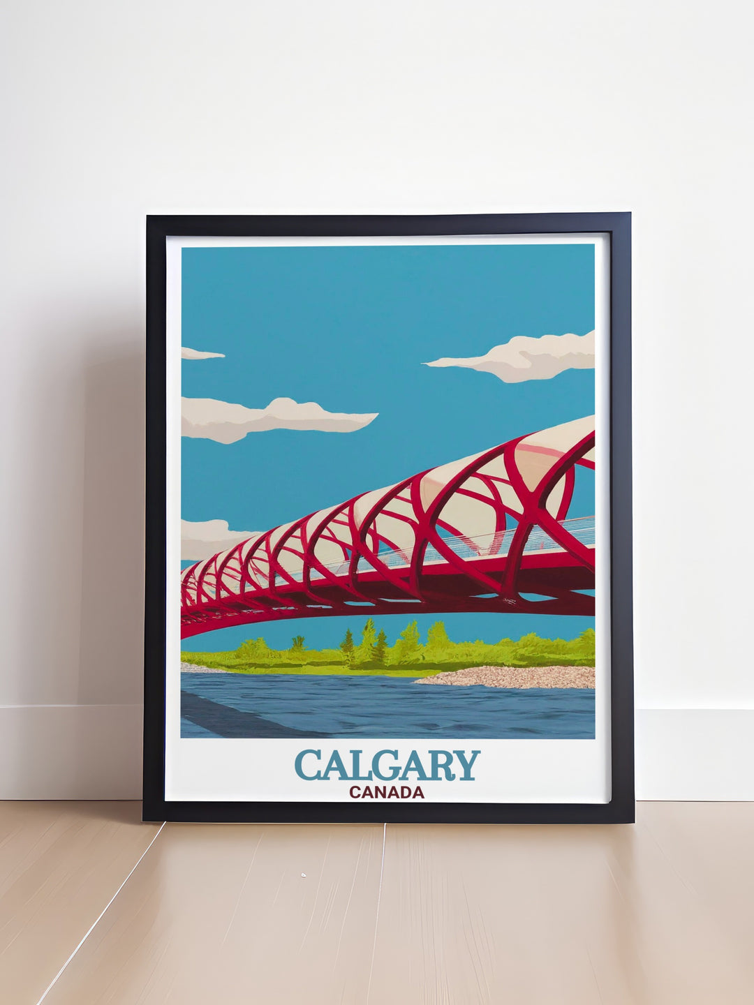 Enhance your home decor with a Peace Bridge print featuring the architectural marvel of Calgary. This Canada travel print adds sophistication and style to any room making it a perfect addition to your wall art collection.