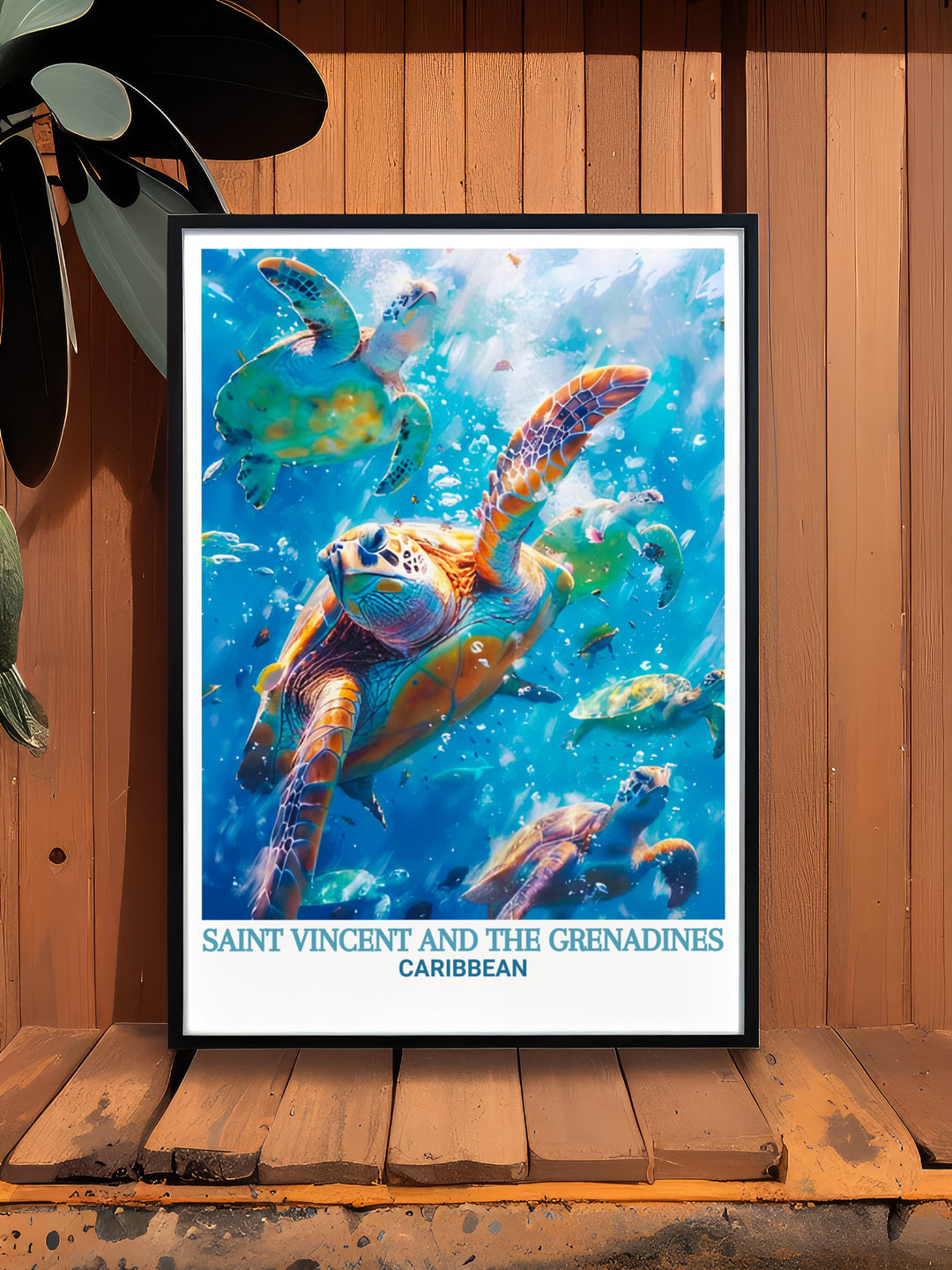 Canvas print of Saint Vincent and the Grenadines, highlighting the stunning landscapes of Tobago Cays Marine Park. This piece is perfect for creating a relaxing and inviting atmosphere in any space.