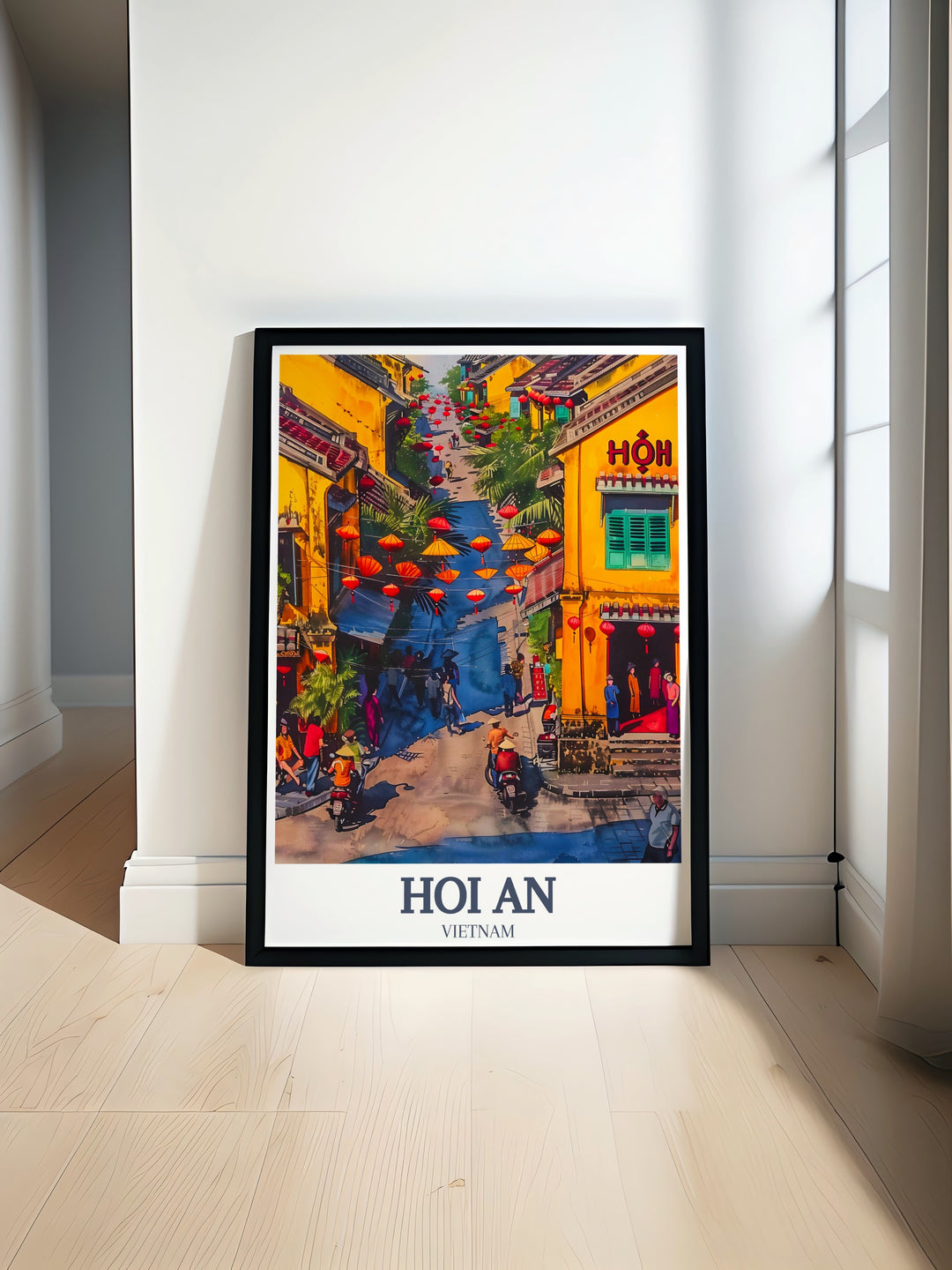 Nguyễn Thái Học Street is featured in this stunning travel print, offering a glimpse of Hoi Ans lively markets and traditional architecture. Add a touch of Vietnams cultural richness to your space with this captivating artwork.