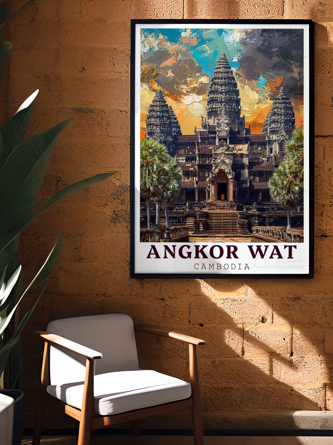 Our Angkor Wat canvas art brings the serene beauty of Cambodias most famous temple into your home. With detailed illustrations and vibrant colors, this print captures the magnificence of Angkor Wat and offers a glimpse into the historical significance of Khmer architecture.