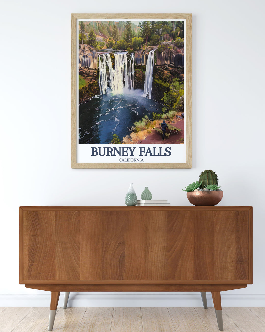 McArthur Burney Falls Memorial State Park Pacific Crest Trail comes to life in this Burney Falls Print a stunning piece of California travel art that captures the vibrant colors and calming energy of one of Californias most iconic natural wonders.