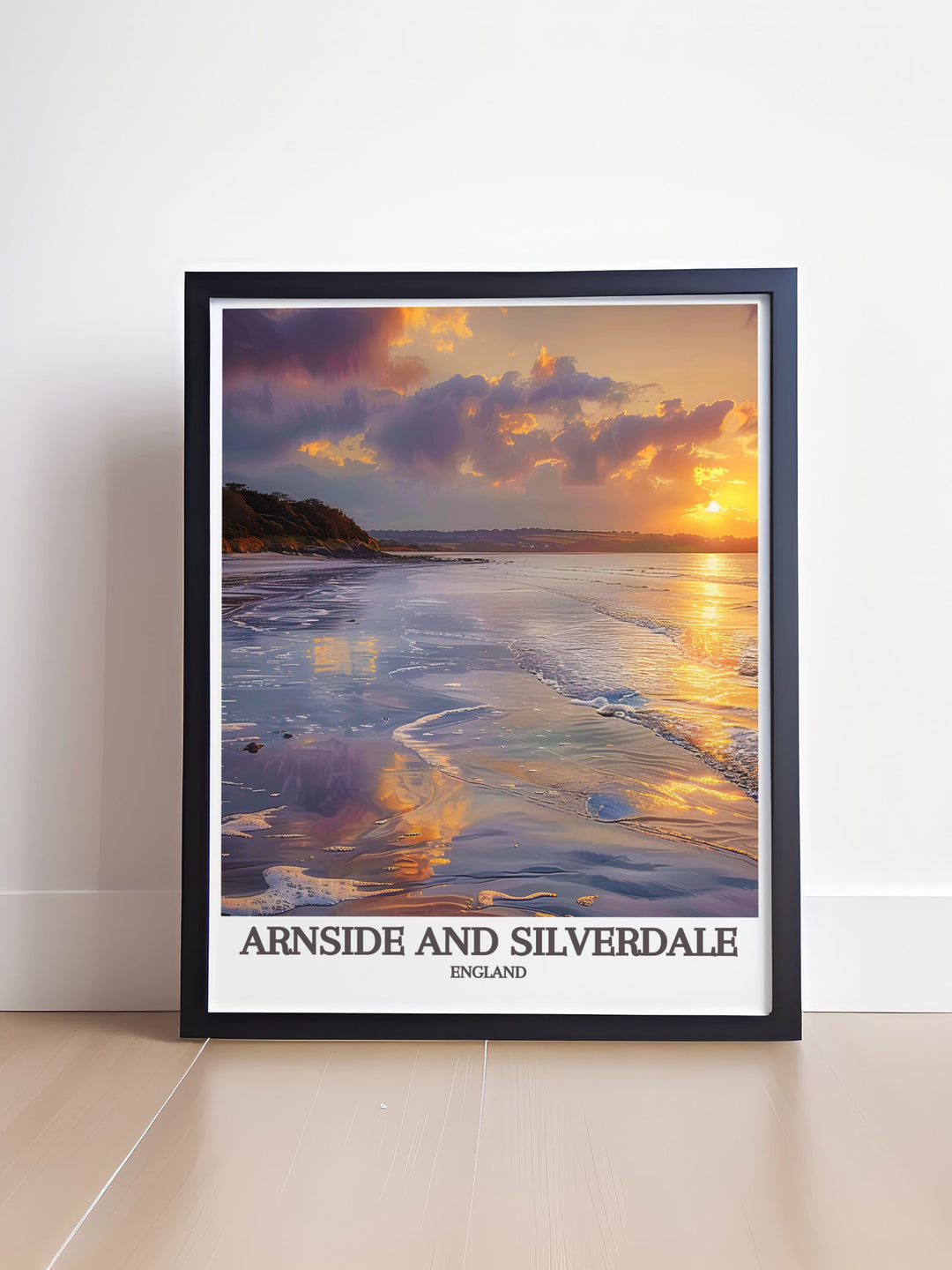 Morecambe Bay modern prints showcasing the coastal charm of Silverdale and Arnside perfect for enhancing your living space with elegant and sophisticated wall decor