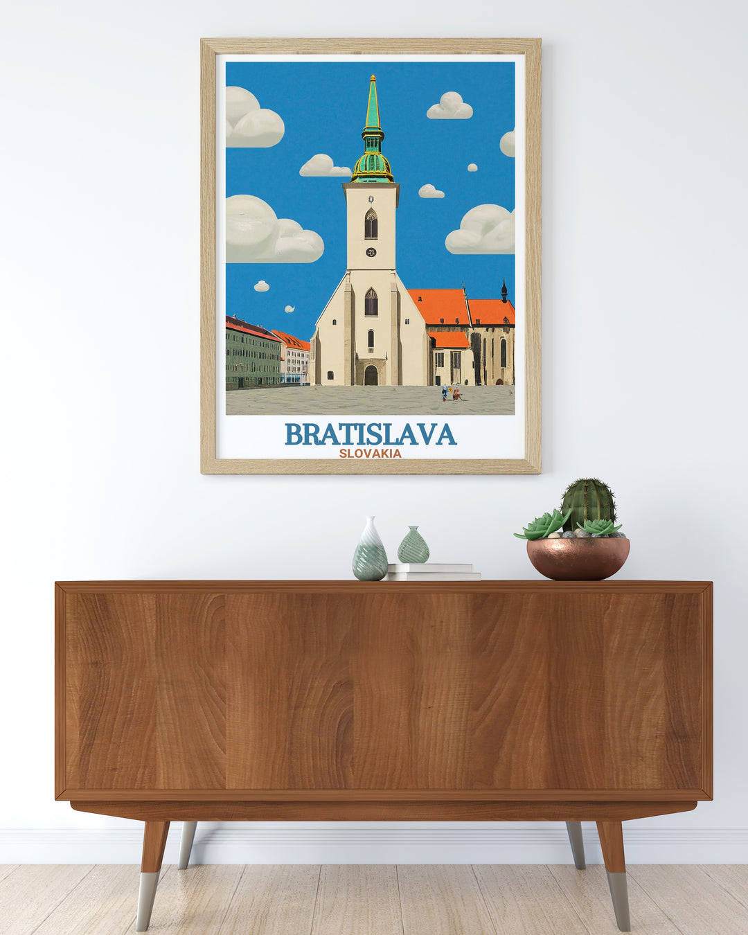 Beautiful St. Martins Cathedral wall art capturing the essence of Bratislavas iconic landmark ideal for enhancing home decor and creating a sophisticated ambiance with its intricate design and vibrant colors