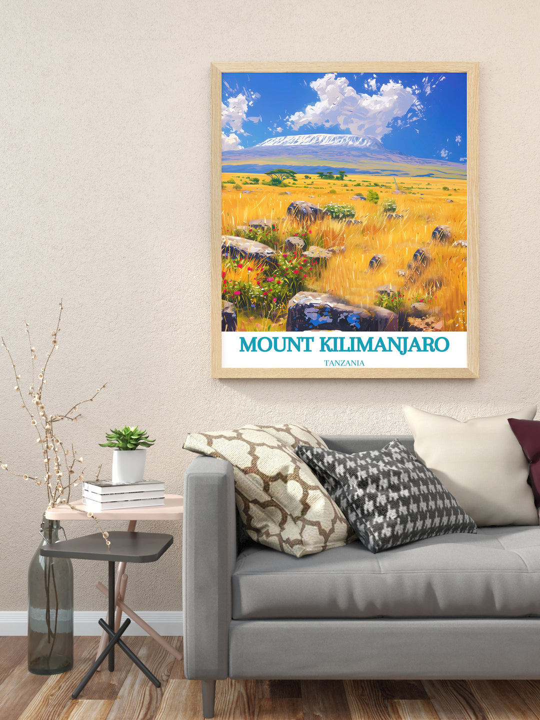 Shira Plateau modern decor print featuring high quality artwork of Tanzanias plateau perfect for transforming your home with a touch of adventure and elegance.