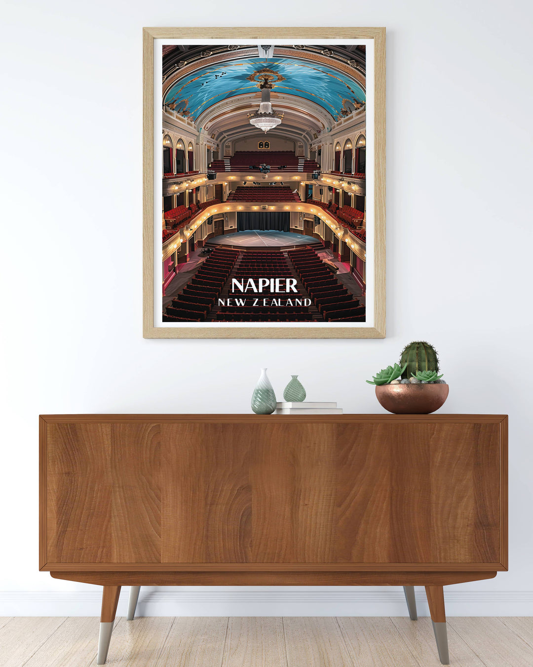 Modern Hawkes Bay Opera House Print capturing the graceful lines and historic beauty of New Zealands famous building perfect for elegant home decor