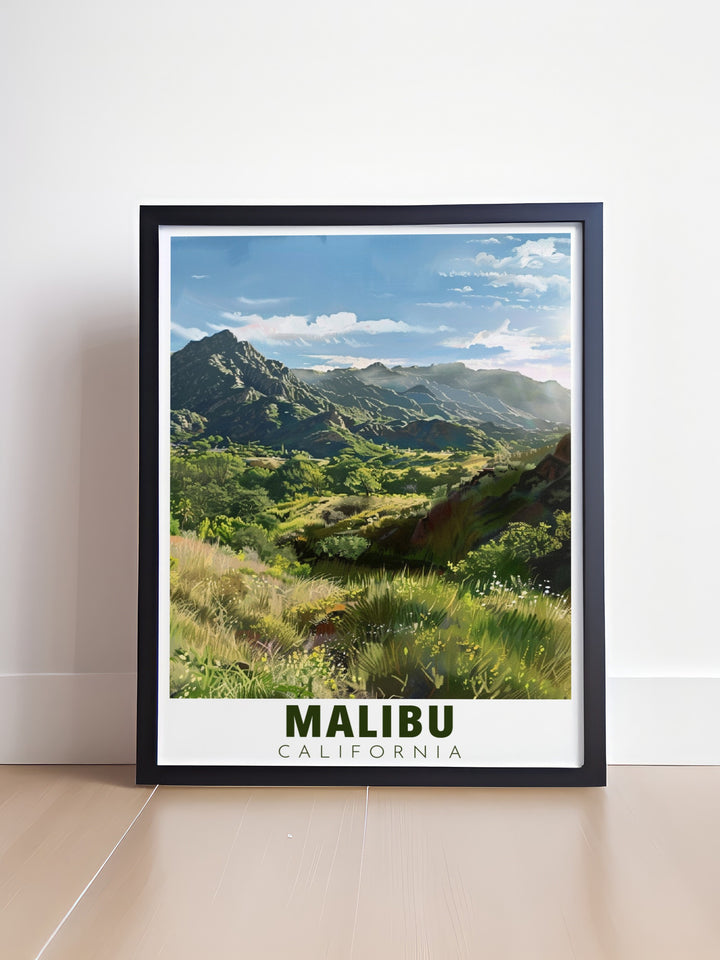 Add a touch of California to your home with this Malibu poster print and Creek State Park framed art these modern decor pieces are designed to complement any living space offering stunning prints that celebrate both beach and park landscapes