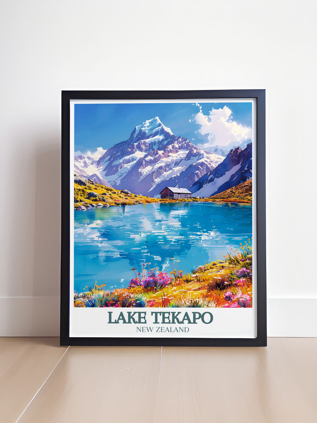 Uncover the majestic landscapes of Lake Tekapo, with its striking turquoise waters, set against the backdrop of the Southern Alps. Perfect for nature lovers, this artwork captures the serene beauty of one of New Zealands most iconic locations.