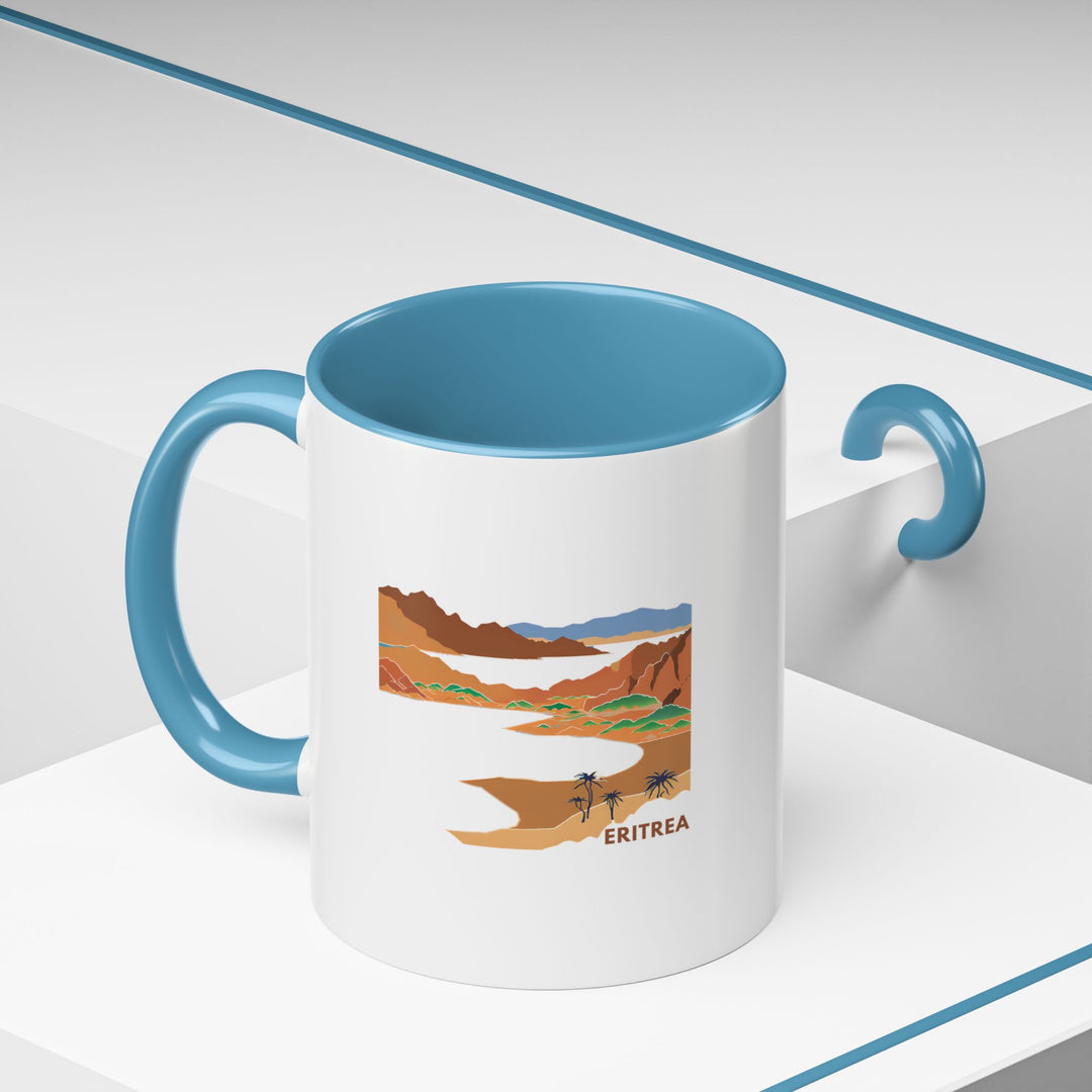 Bring the spirit of Eritrea into your home with this stylish mug featuring vibrant designs inspired by the country. Durable and dishwasher-safe, it is perfect for hot beverages and makes a thoughtful keepsake.