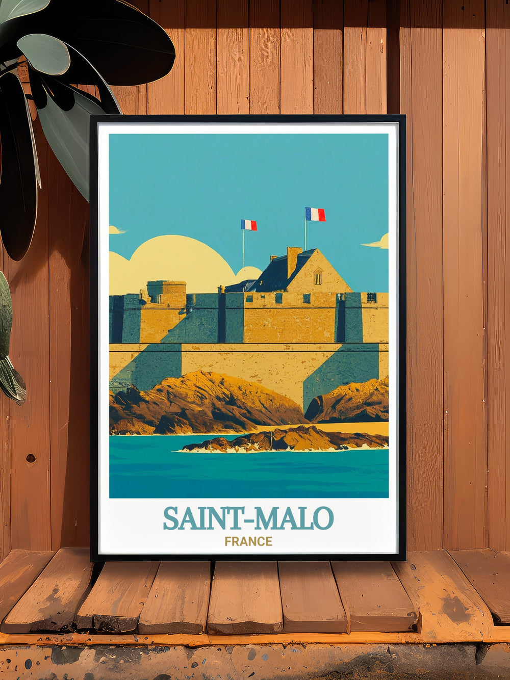 Our France travel print of Fort National brings the beauty of Saint Malo to your living room with modern and elegant designs