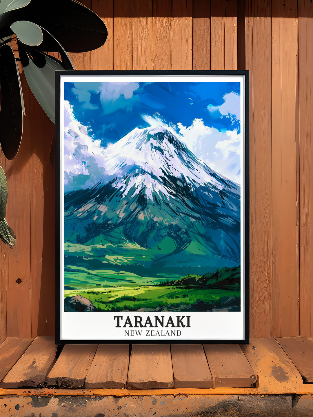 Elegant Mount Taranaki framed print from Egmont National Park highlighting the stunning landscapes ideal for sophisticated living room decor and stylish home accents