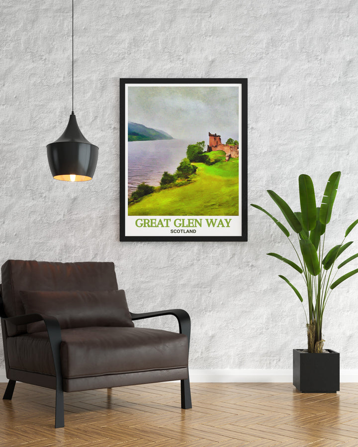 Great Glen Way print and Loch Ness art offer an ideal addition to your living room decor with scenic landscapes of the Scottish Highlands designed for those who love Scotland travel art and bucket list prints featuring iconic natural landmarks