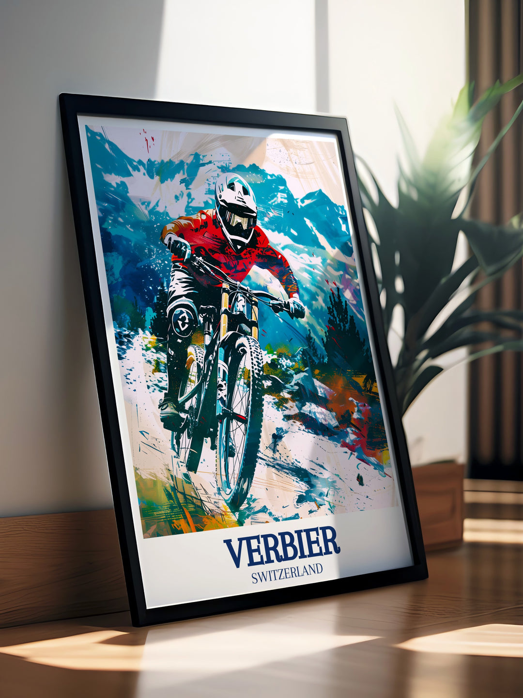 Verbier poster print captures the stunning beauty and adventure of this Swiss ski resort. From the thrilling slopes of Mont Gelé to the exhilarating MTB trails, this artwork brings the excitement of outdoor sports and breathtaking alpine scenery into your home décor, making it perfect for adventure enthusiasts.