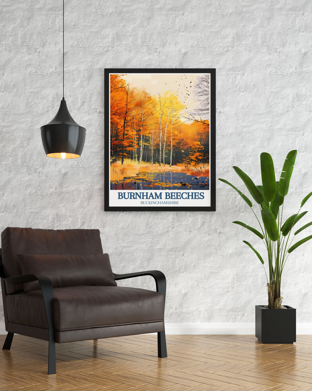 Unique artwork of Burnham Beeches featuring Upper Pond and Farnham Common, perfect for personalized gifts or home decor. This print captures the essence of Englands most scenic countryside.
