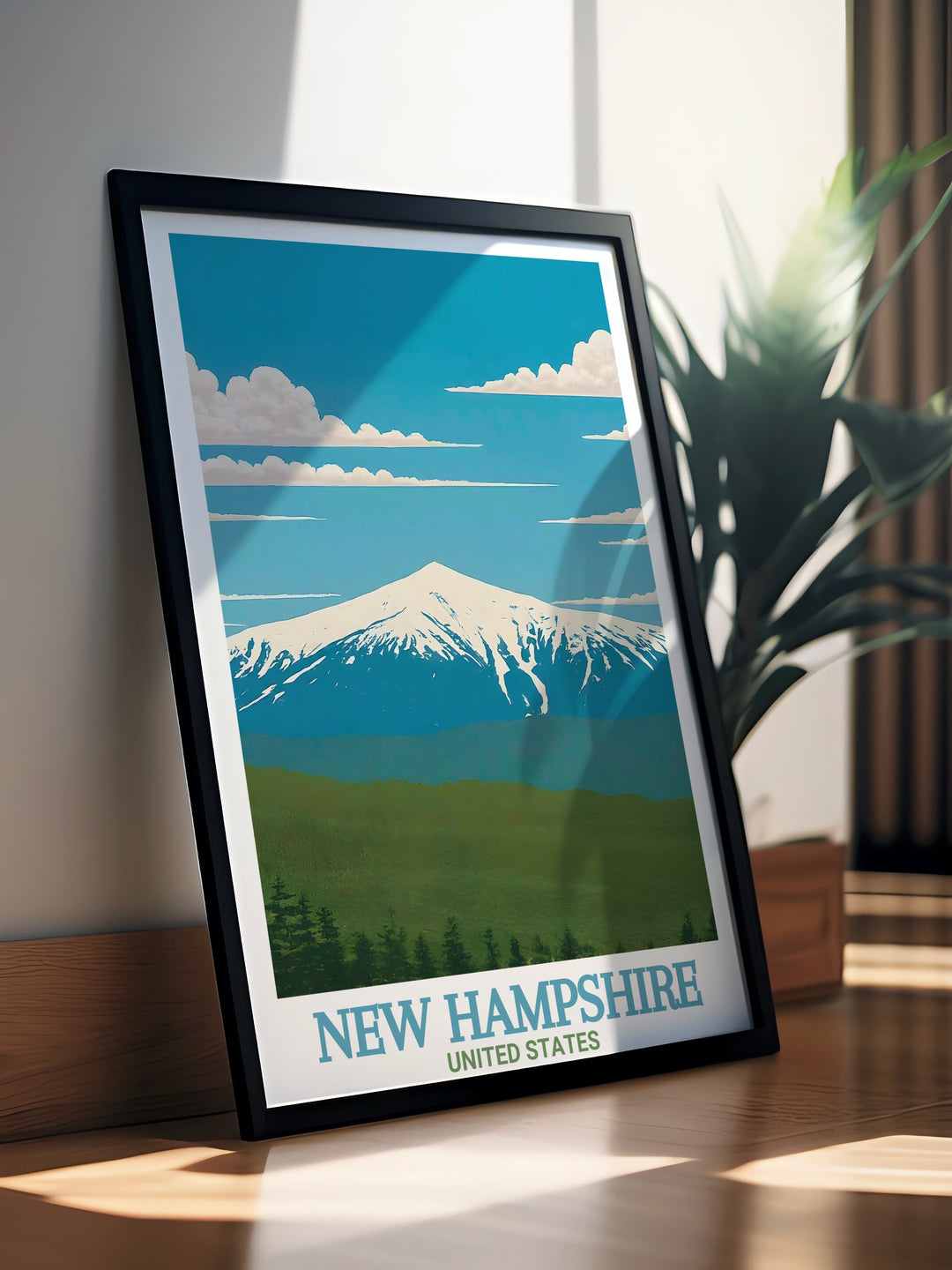 Celebrate the scenic beauty of Mount Washington and the White Mountains with this New Hampshire Travel Poster. The perfect piece of wall art for those who appreciate the great outdoors and love exploring the natural wonders of the USA.