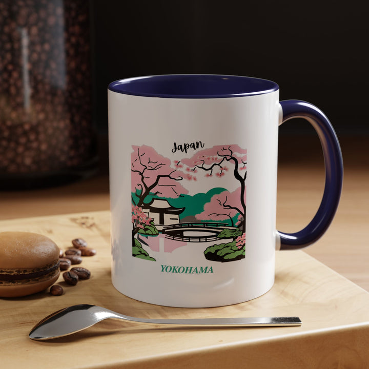 A beautifully designed Yokohama Japan mug celebrating the charm of the city. Perfect for coffee or tea lovers, it features vibrant artwork inspired by Yokohamas culture and history. Durable and dishwasher-safe, this mug is a meaningful gift or keepsake for travelers and art enthusiasts.