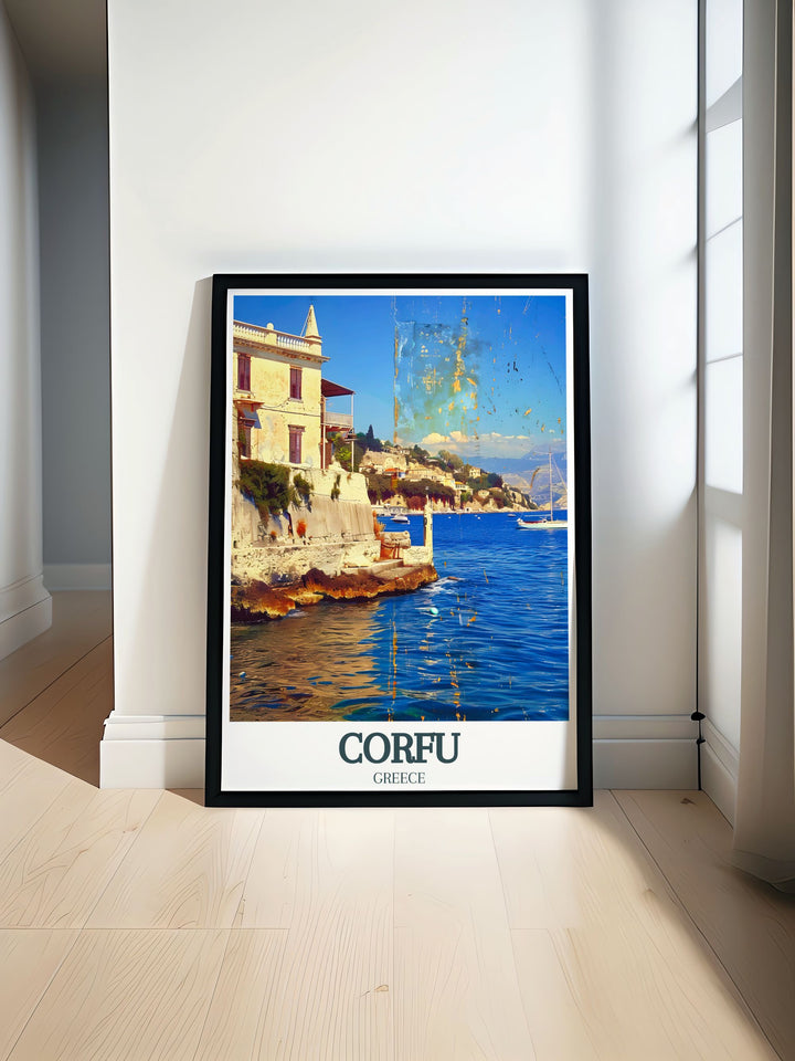 Old fortress of Corfu Ionian Sea print showcasing the stunning architecture and turquoise waters ideal for Corfu decor enthusiasts and travel art collectors looking for a piece that captures the beauty of Corfu Greece Island and adds a touch of Mediterranean elegance to any space
