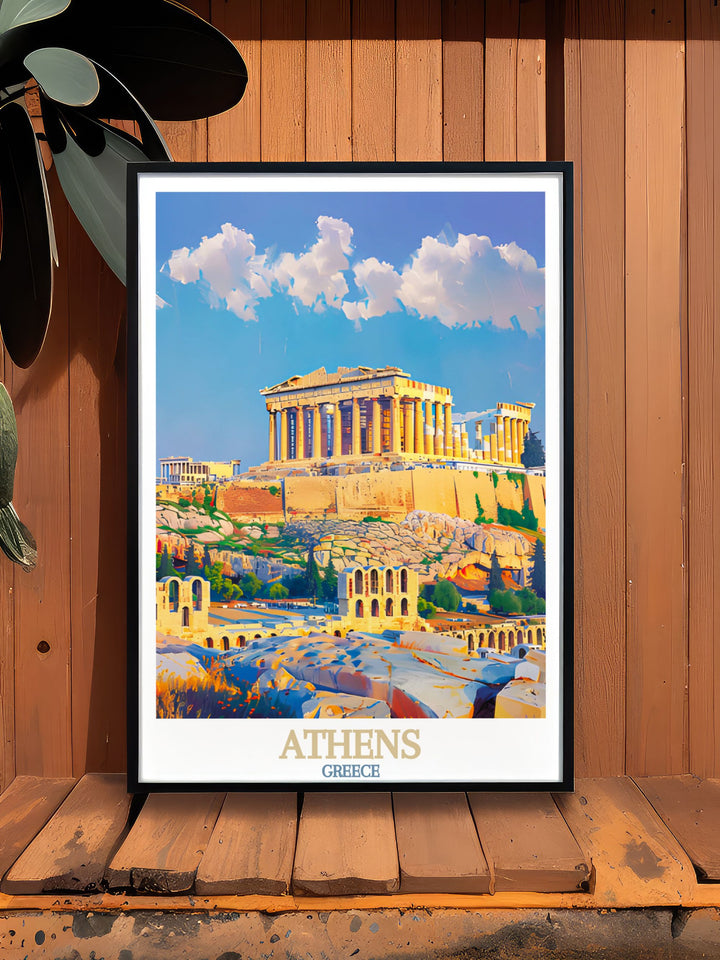 Modern The Acropolis prints from Athens Greece stunning wall art perfect for elevating your home decor with a touch of Greek heritage and classical architecture ideal for Greece travel posters