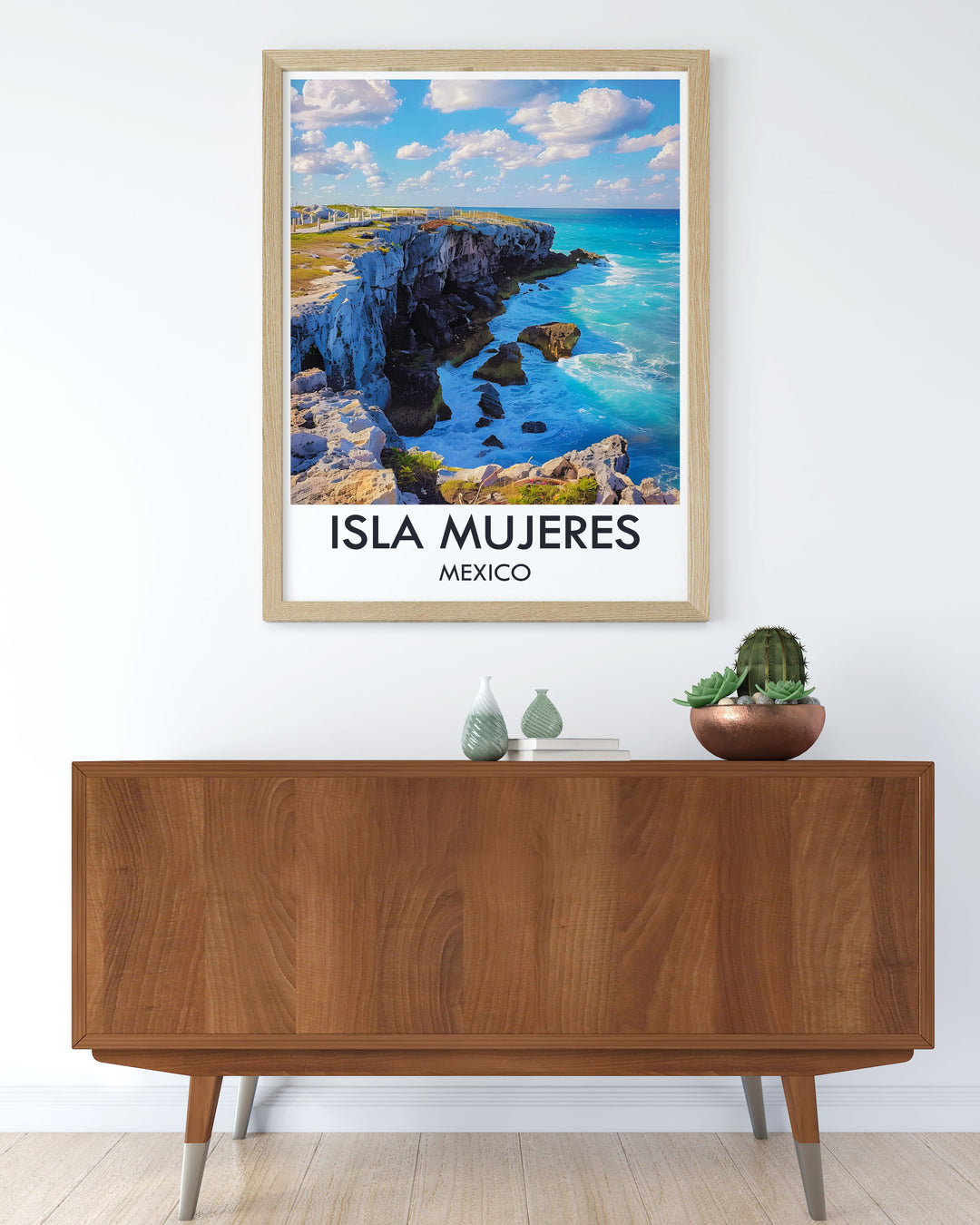 Framed art featuring the captivating beauty of Isla Mujeres, including its vibrant marine life and tranquil beaches, bringing the essence of a tropical paradise into your home.