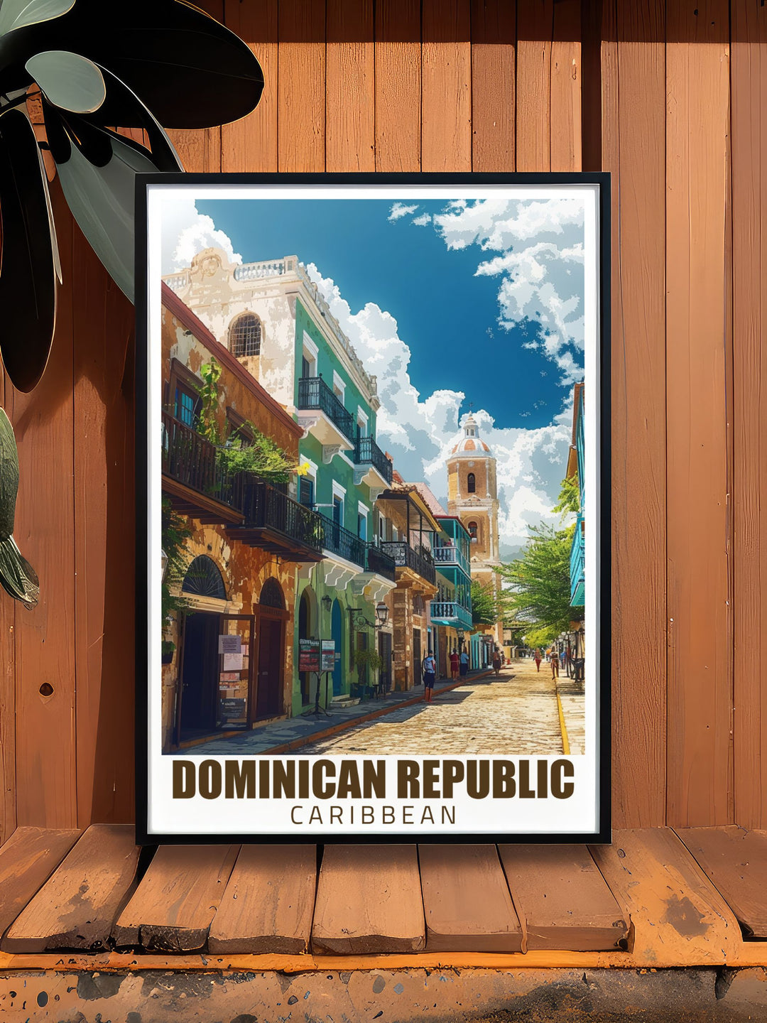 Dominican wall art depicting the Colonial District of Santo Domingo a beautiful addition to living rooms offices or bedrooms adding a touch of Caribbean charm