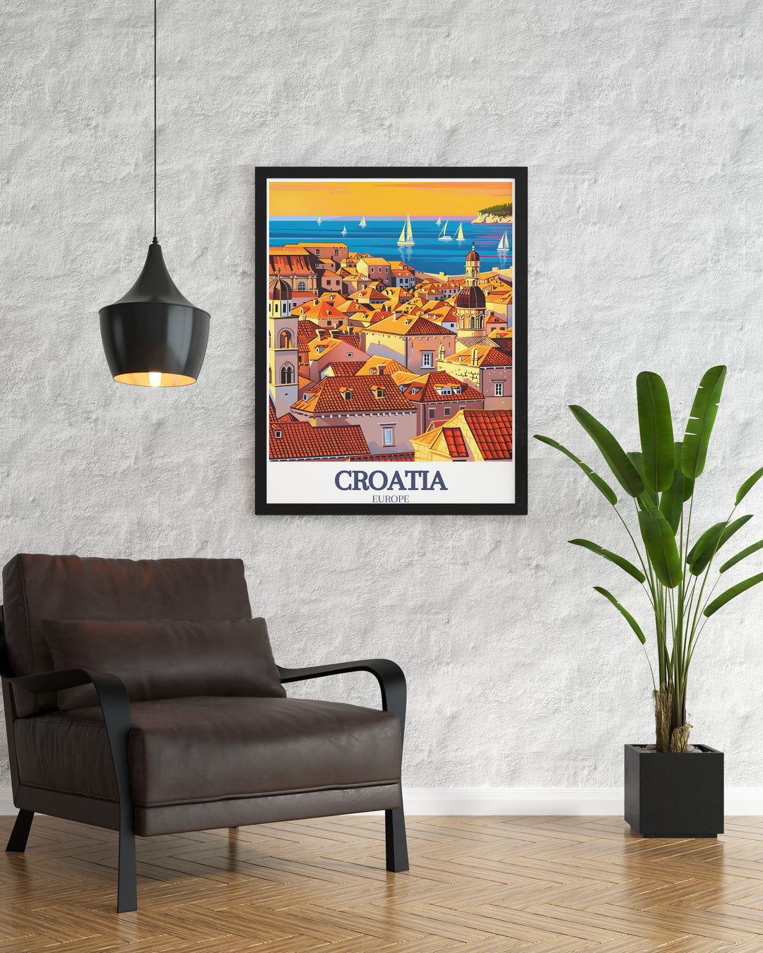 This Dubrovnik Old Town Adriatic Sea artwork brings the Mediterranean charm of Croatia into your home creating a relaxing atmosphere in any room while serving as a stunning conversation piece for lovers of travel art and coastal decor