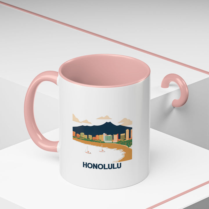 A ceramic Honolulu mug that blends style and function, featuring artistic designs inspired by the city’s beauty. Dishwasher-safe, it is ideal for everyday use or as a unique gift for loved ones.