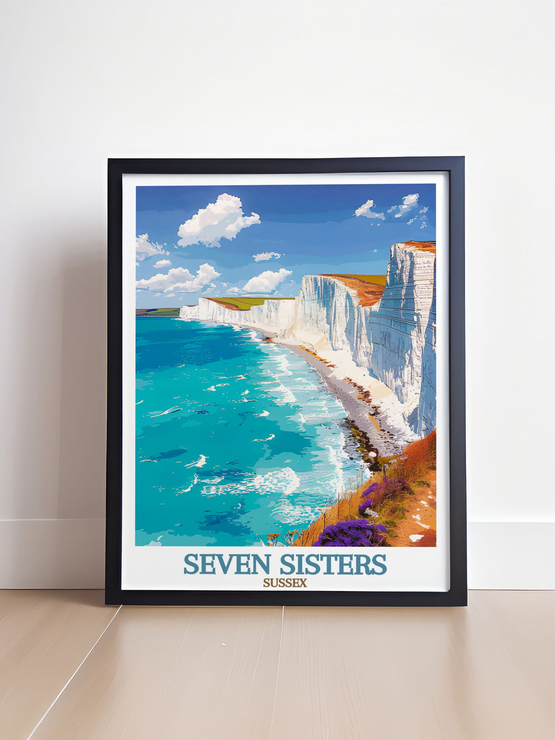 Seven Sisters Cliffs stunning prints featuring Brighton Beach scenes offering a beautiful seaside wall art option for those who love the charm and tranquility of coastal landscapes