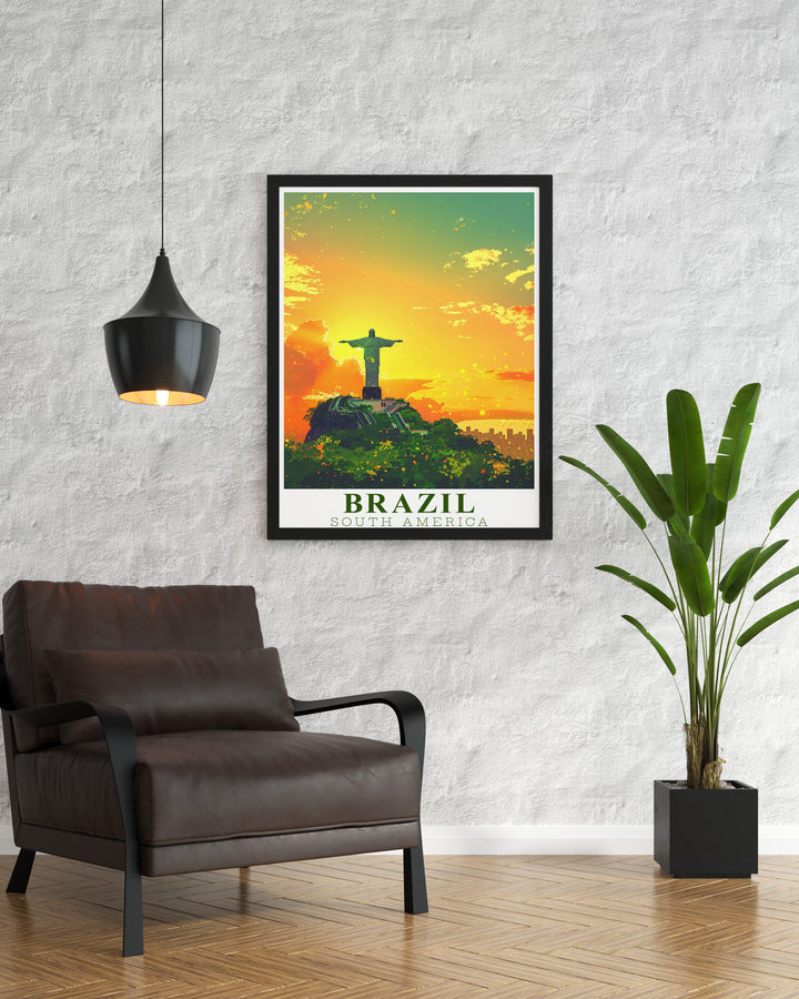 Sophisticated home decor with Christ the Redeemer modern art pieces designed to complement various interior styles and create a serene ambiance