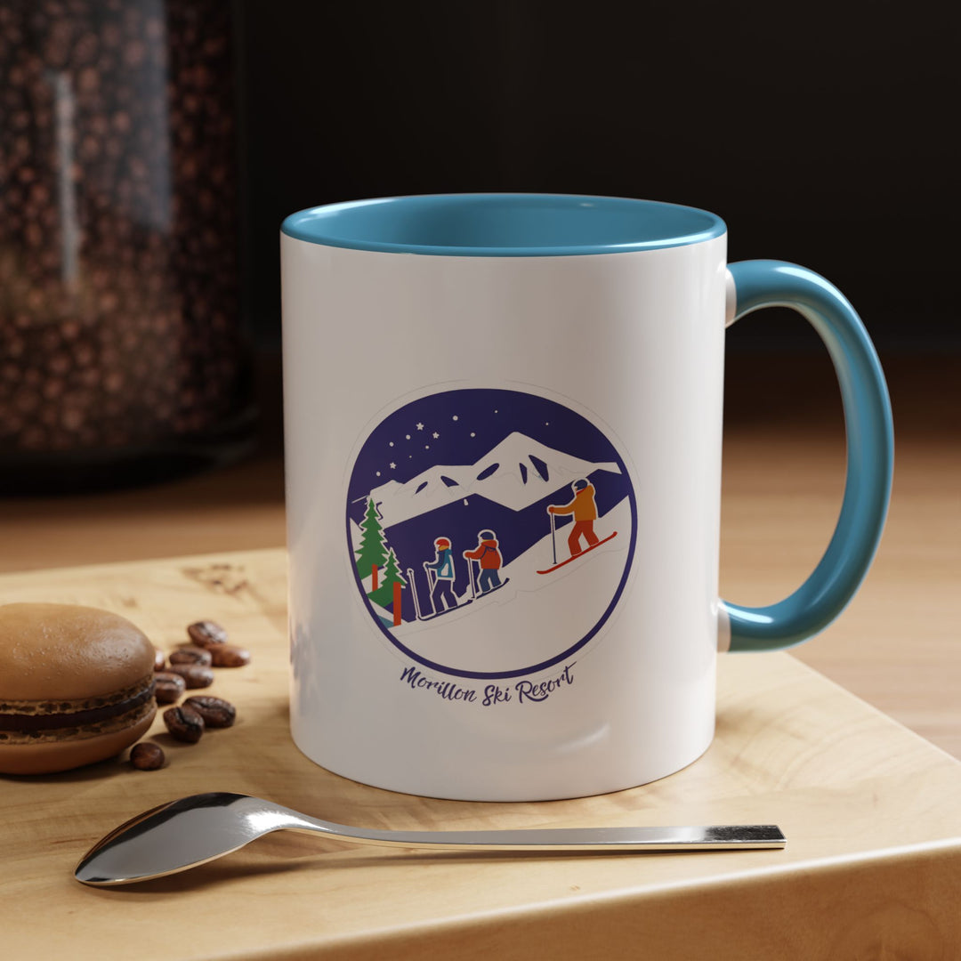 A beautifully designed Morillon Ski Resort Mug featuring vibrant artwork inspired by the snowy peaks and alpine beauty of Morillon. Dishwasher-safe ceramic construction makes it perfect for coffee lovers and as a meaningful gift or keepsake for ski enthusiasts.