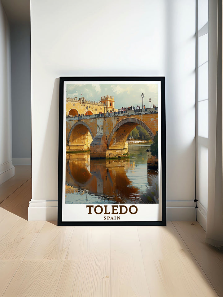 Beautiful Spain Wall Art featuring the historic Puente de San Martín perfect for adding elegance and charm to any home decor ideal for art lovers and travel enthusiasts seeking unique wall decor