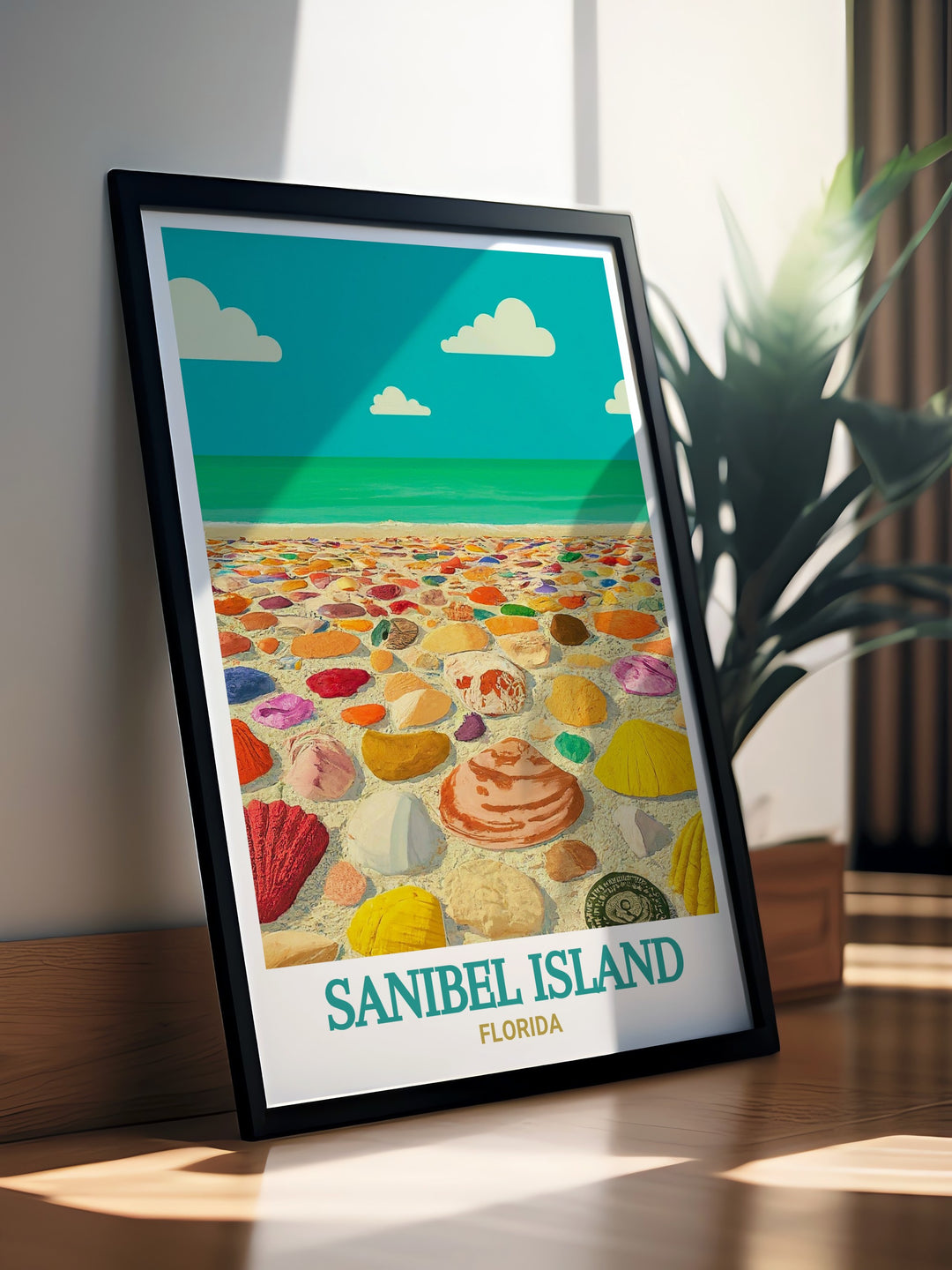 Wall art featuring the serene landscape of Blind Pass Beach, Sanibel Island, Florida. Perfect for creating a peaceful and inviting atmosphere in your living space.