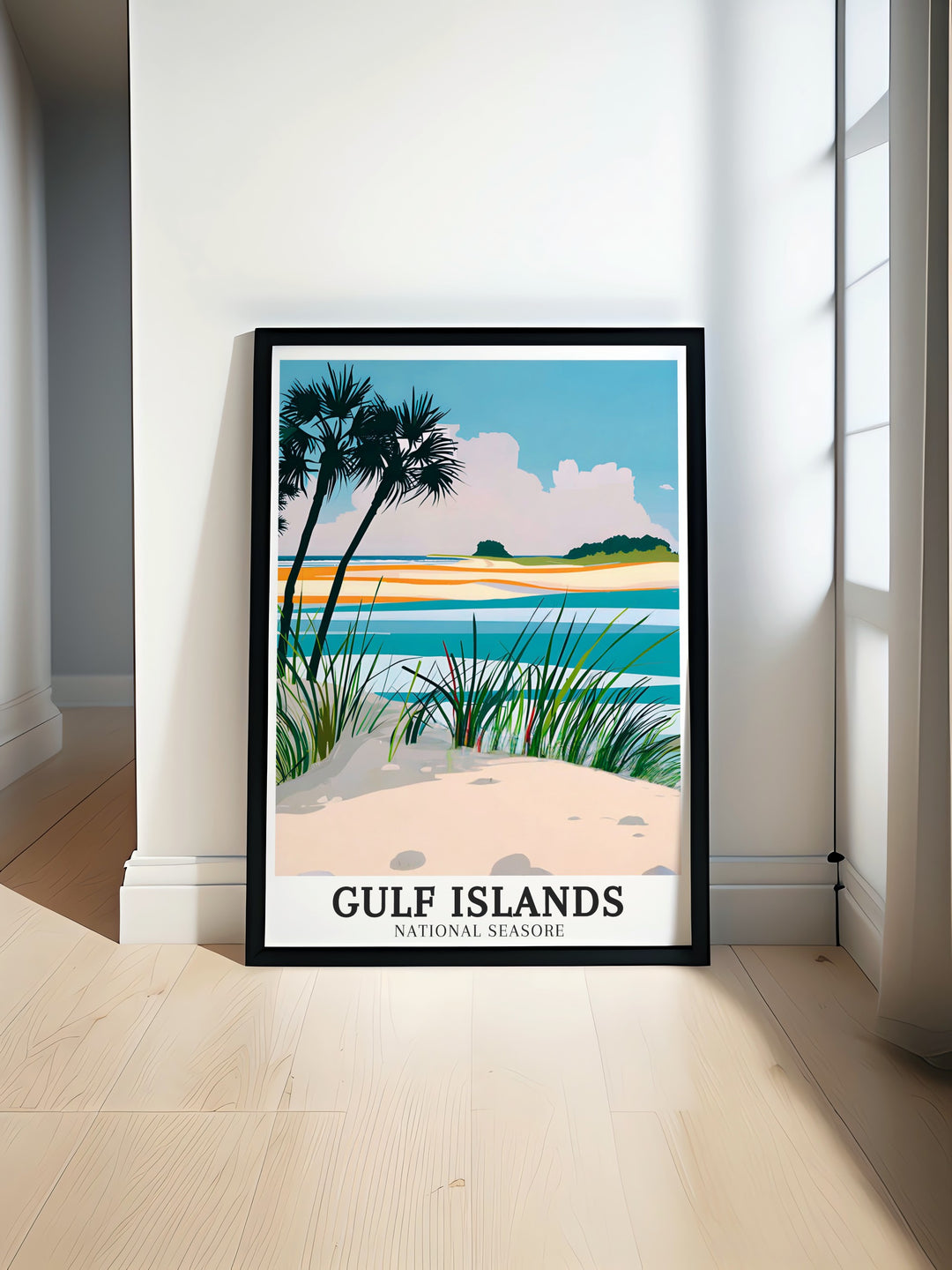 The Gulf Islands wall art captures the quiet elegance of Floridas Gulf Coast. With a focus on the natural beauty of the Gulf Islands National Seashore, this artwork is perfect for those who want to bring the peaceful vibes of the beach into their home. This wall art is both inspiring and soothing, making it a great addition to any space.