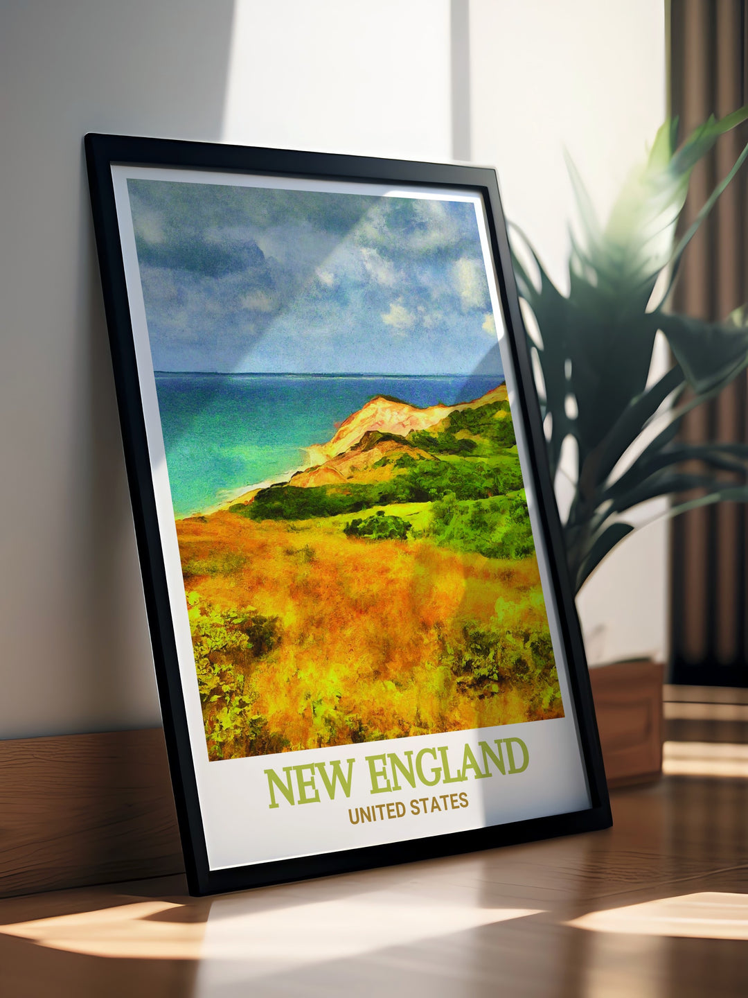 Celebrate the beauty of Marthas Vineyard and the New England Trail with this vintage travel print. Ideal for long distance hiking enthusiasts and nature lovers looking to add elegant home decor to their living space.