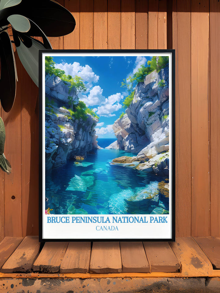 The Grotto Nature Print captures the serene landscape of this hidden gem in Bruce Peninsula National Park offering a peaceful escape for anyone who appreciates the majesty of the great outdoors