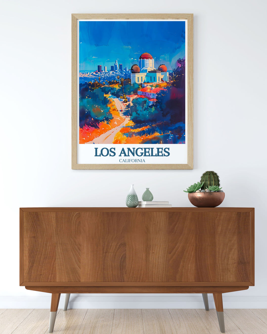 Perfect wall decor with Mount Hollywood and Griffith park modern art capturing the grandeur and subtleties of Los Angeles in a refined manner