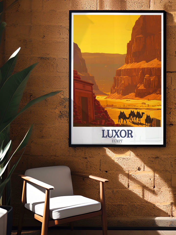 Luxor gift art depicting the Valley of the Kings and Nile Delta an ideal Egypt travel gift for any occasion perfect for those who love the rich history and beauty of Egypt