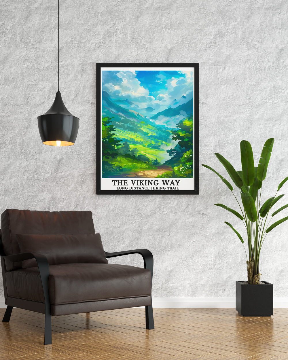 The Viking Way Trail poster collection featuring Trolltinden mountain peaks in Lincolnshire. This art print brings the serene and vibrant vibes of the trail into your home. Ideal for nature and travel enthusiasts, this print adds a unique touch to your home decor with its vibrant and detailed design.