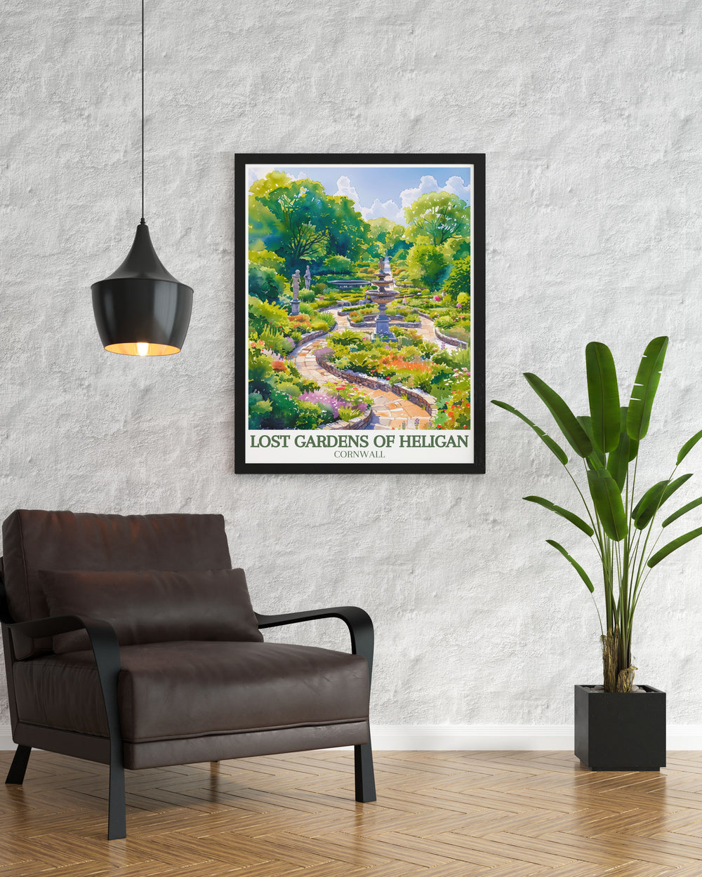 Beautiful Eden Project Print showcasing the iconic structures and tropical biomes of Cornwall with intricate details also includes Italian garden Productive gardens for a touch of botanical splendor